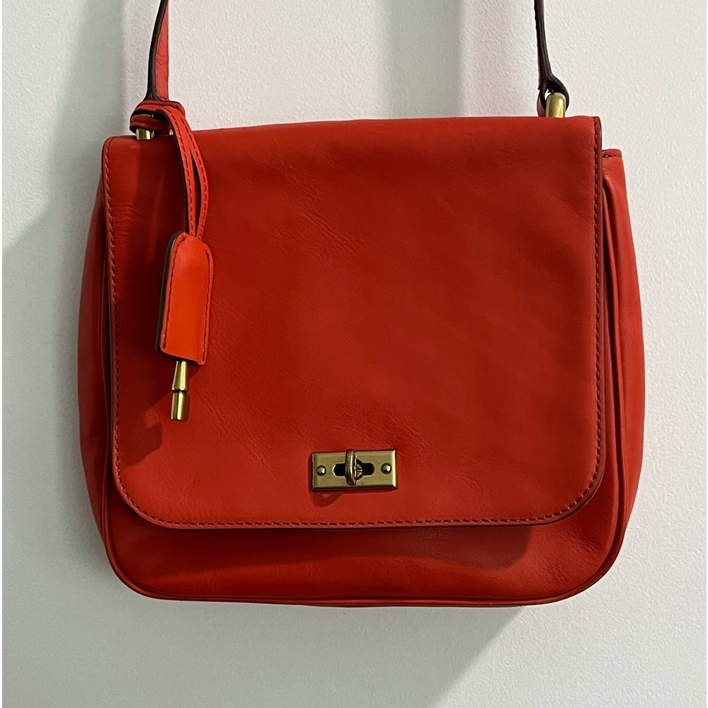 Fossil Orange Leather Crossbody Bag